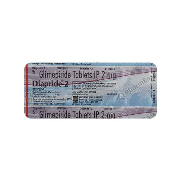 Diapride 2Mg Strip Of 10 Tablets