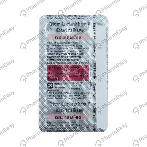 Dilzem 60mg Strip Of 10 Tablets
