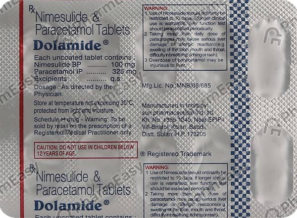 डोलैमाइड की स्ट्रिप 10 टैबलेट्स