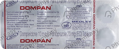 डोम्पैन 10/20mg 10 टैबलेट्स की स्ट्रिप