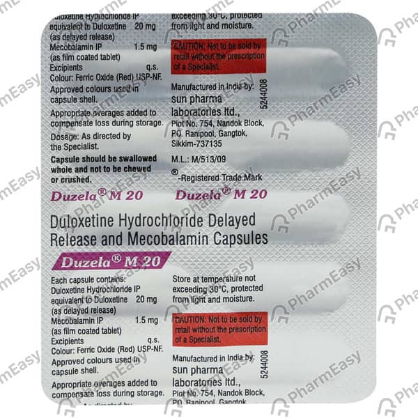 Duzela M 20mg Strip Of 10 Capsules