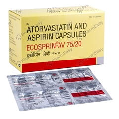 Ecosprin Av 75/20mg Strip Of 10 Capsules - Uses, Side Effects, Dosage