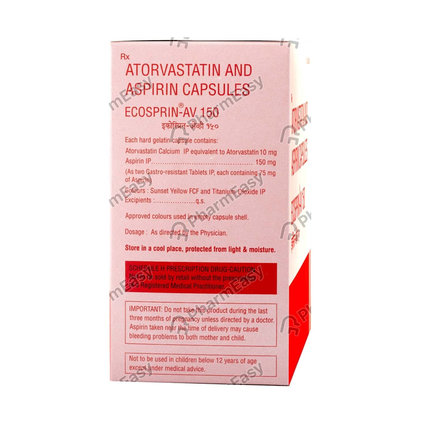 Ecosprin Av 150mg Strip Of 15 Capsules Uses, Side Effects, Dosage
