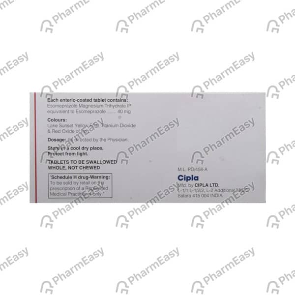 Esomac 40mg Strip Of 10 Tablets