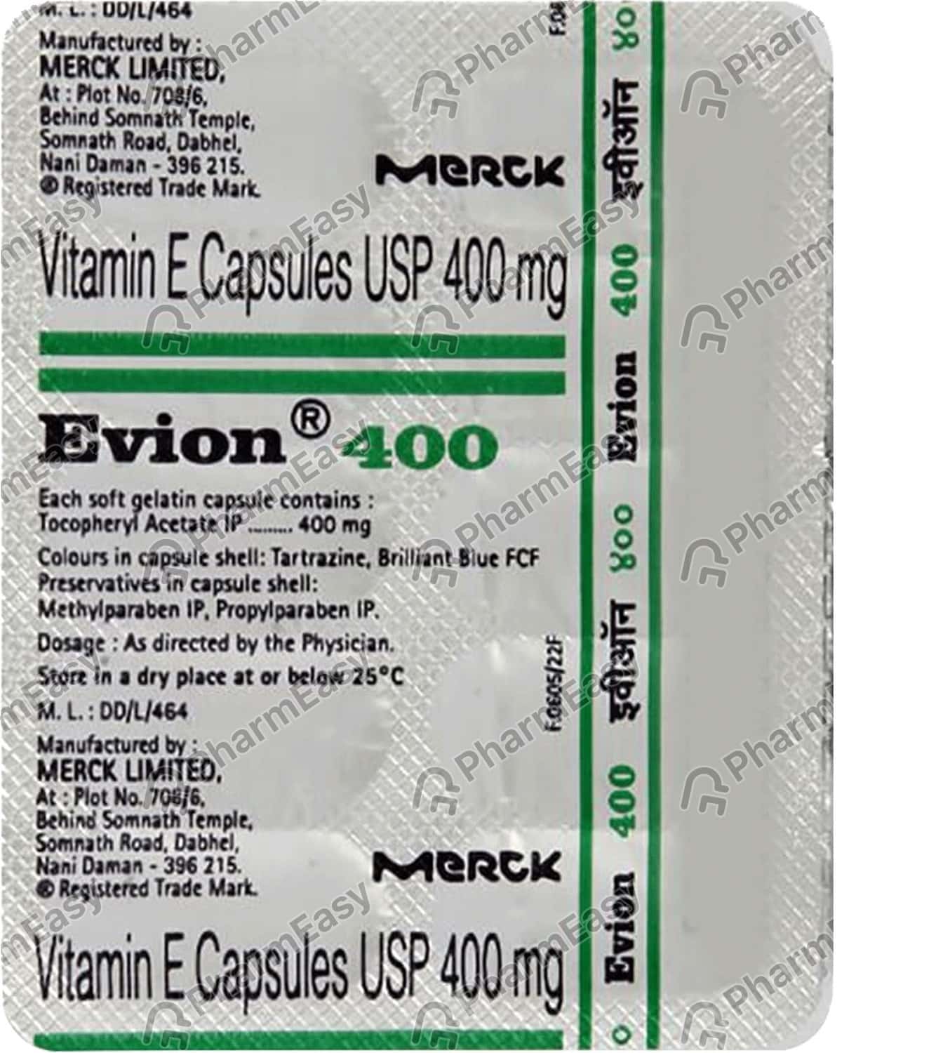 Evion 400 MG Capsule (10) Uses, Side Effects, Dosage, Composition