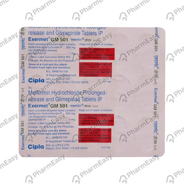 Exermet Gm 501mg Strip Of 10 Tablets