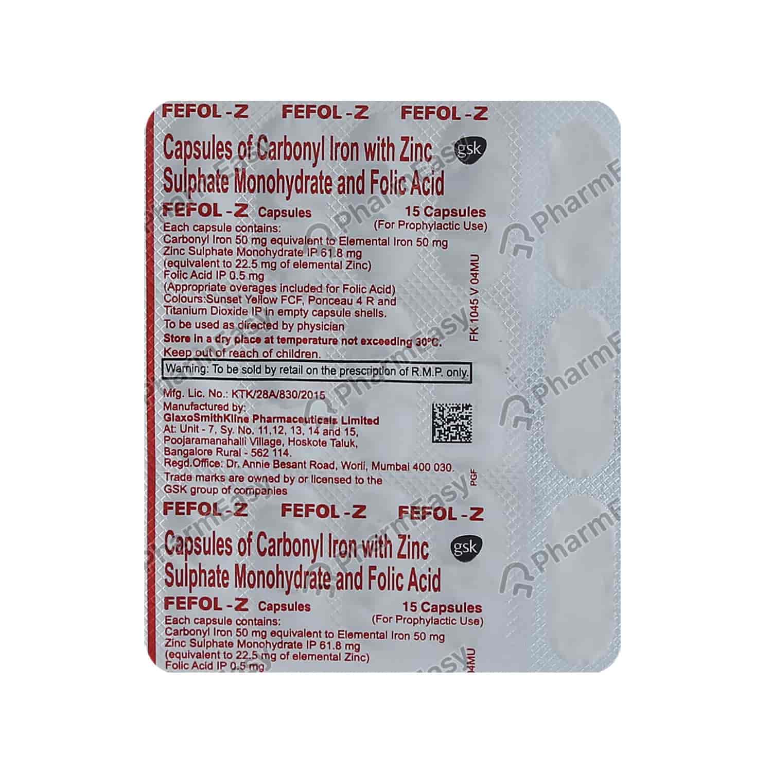 Fefol Z Capsule Uses, Side Effects, Dosage, Composition & Price