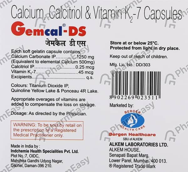 Gemcal Ds Strip Of 15 Capsules