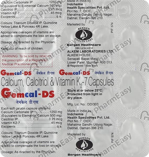 Gemcal Ds Strip Of 15 Capsules
