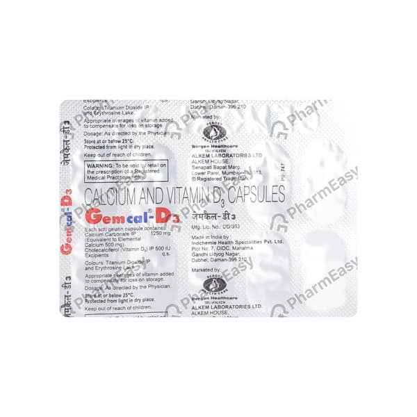 Gemcal D3 Strip Of 10 Capsules