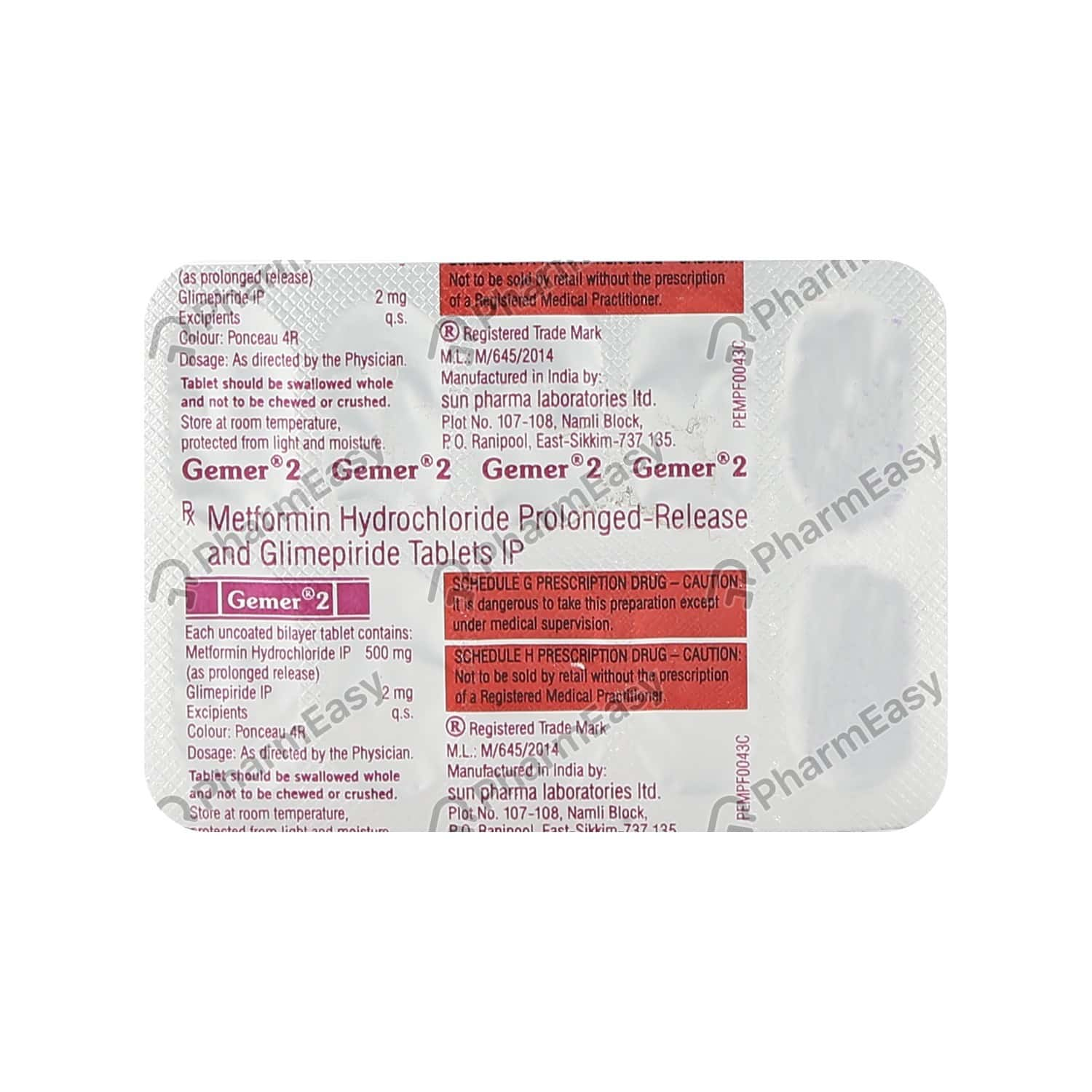 Gemer 2mg Strip Of 10 Tablets