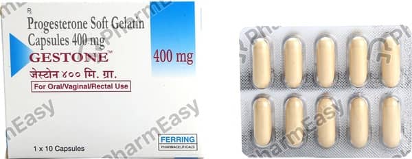 Gestone 400mg Strip Of 10 Oral/Vaginal/Rectal Capsules
