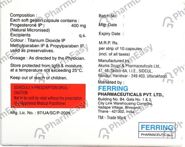 Gestone 400mg Strip Of 10 Oral/Vaginal/Rectal Capsules