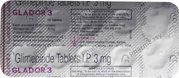 Glador 3Mg Strip Of 10 Tablets