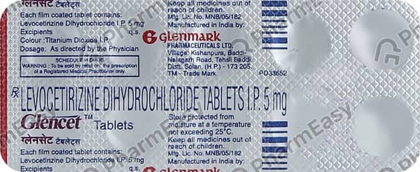 Glencet 5mg Strip Of 10 Tablets