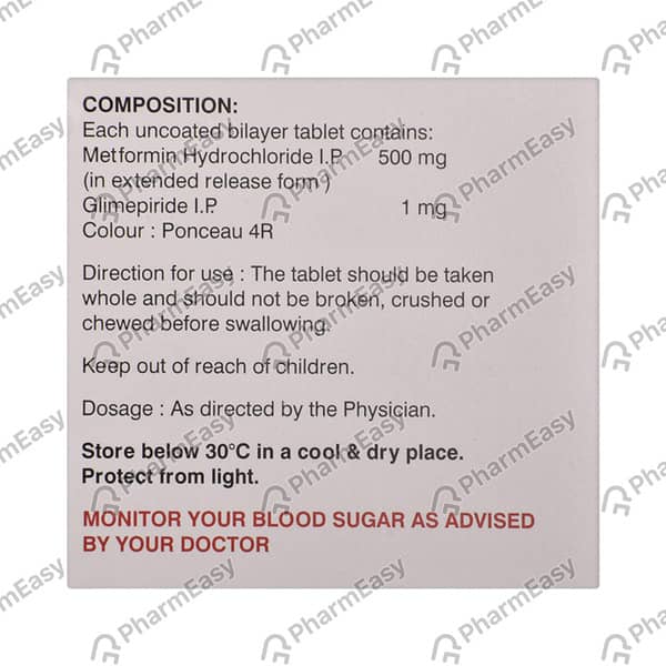 Gluconorm G 1mg Strip Of 10 Tablets
