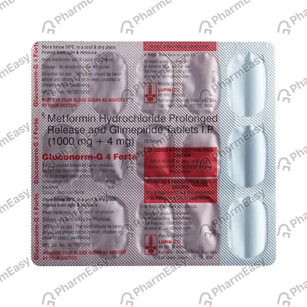 Gluconorm G4 Forte Strip Of 10 Tablets