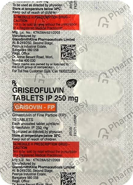 Grisovin Fp 250mg Strip Of 10 Tablets