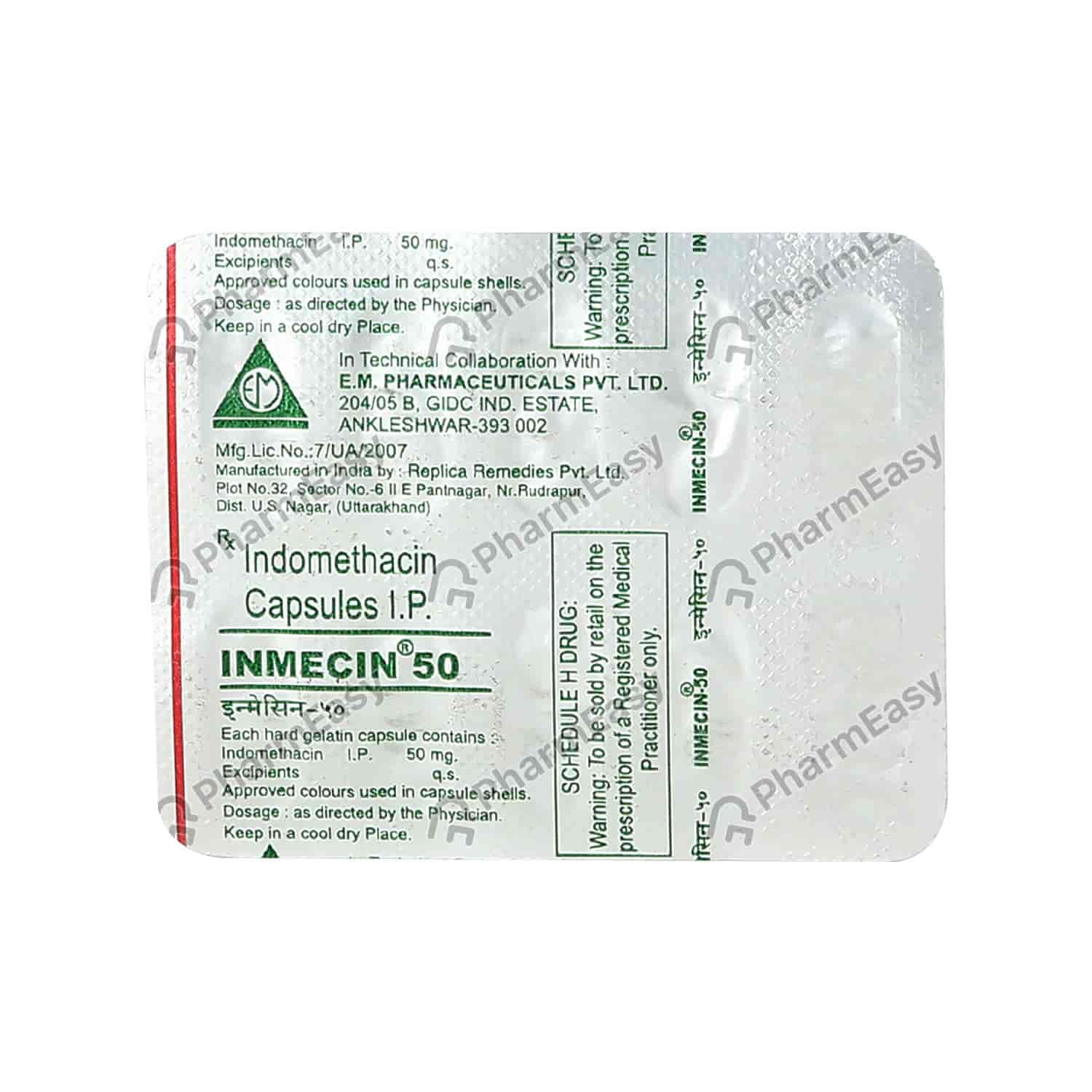 Inmecin R Tablet Buy Inmecin 50mg Capsule Online at Flat 18% OFF* | PharmEasy