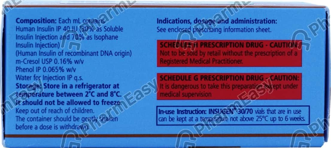 Insugen 30/70 40iu Vial Of 10ml Solution For Injection