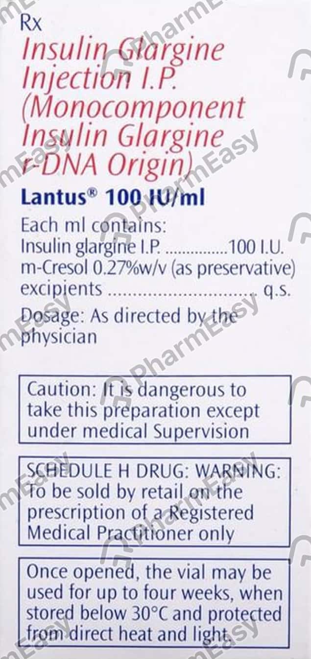 Lantus 100 IU/ML Solution For Injection (10) Uses, Side Effects, Price & Dosage PharmEasy