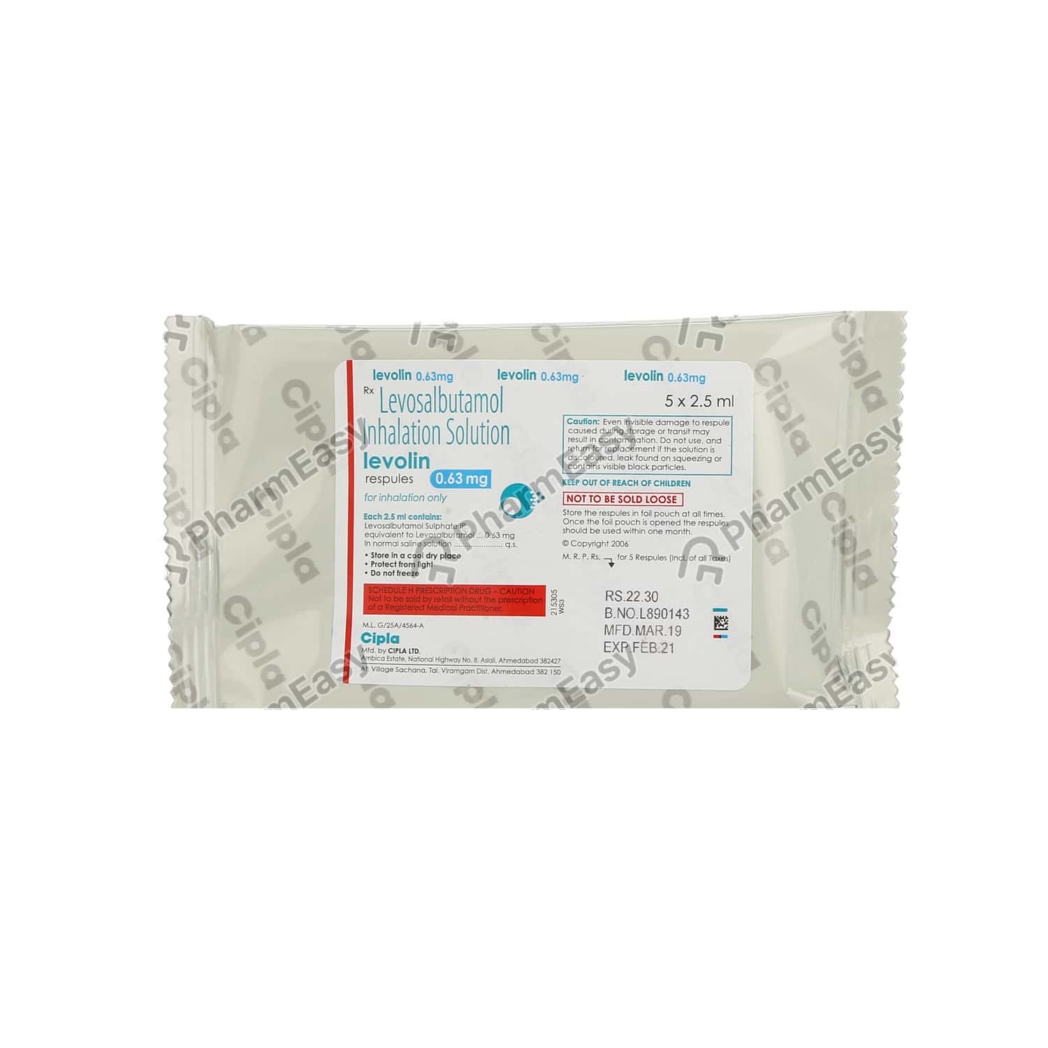 Levolin 0.63 MG Respule (2.5) Uses, Side Effects, Dosage, Composition