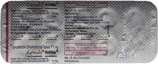 Levosiz 5mg Strip Of 10 Tablets