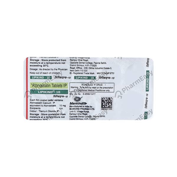 Lipikind 10Mg Strip Of 10 Tablets