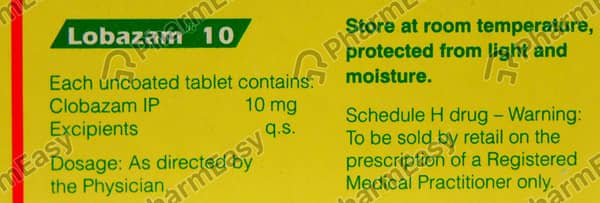 Lobazam 10mg Strip Of 10 Tablets