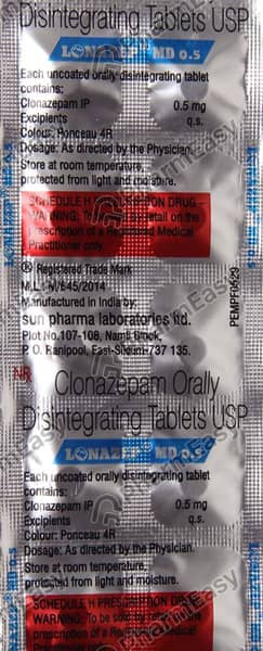 Lonazep Md 0.5mg Strip Of 10 Tablets