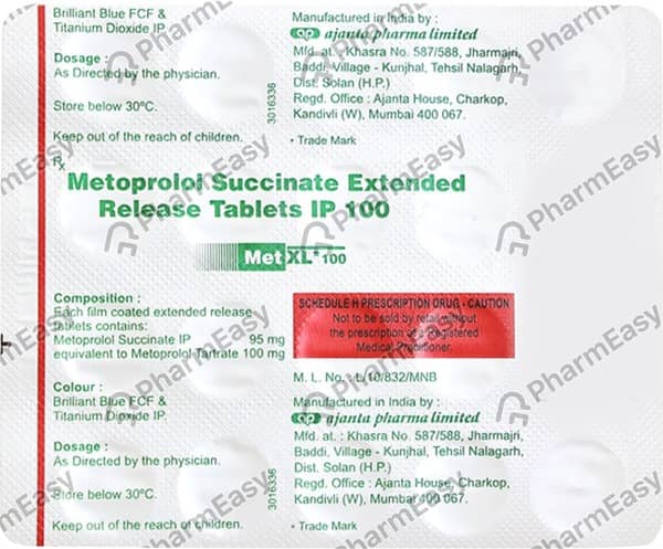 Met Xl 100Mg Strip Of 10 Tablets