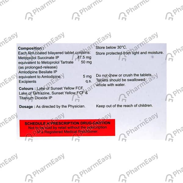 Met Xl Am 50/5Mg Strip Of 10 Tablets