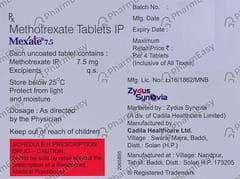 Mexate Mexate 7.5 MG Tablet (4): Uses, Side Effects, Price & Dosage | PharmEasy