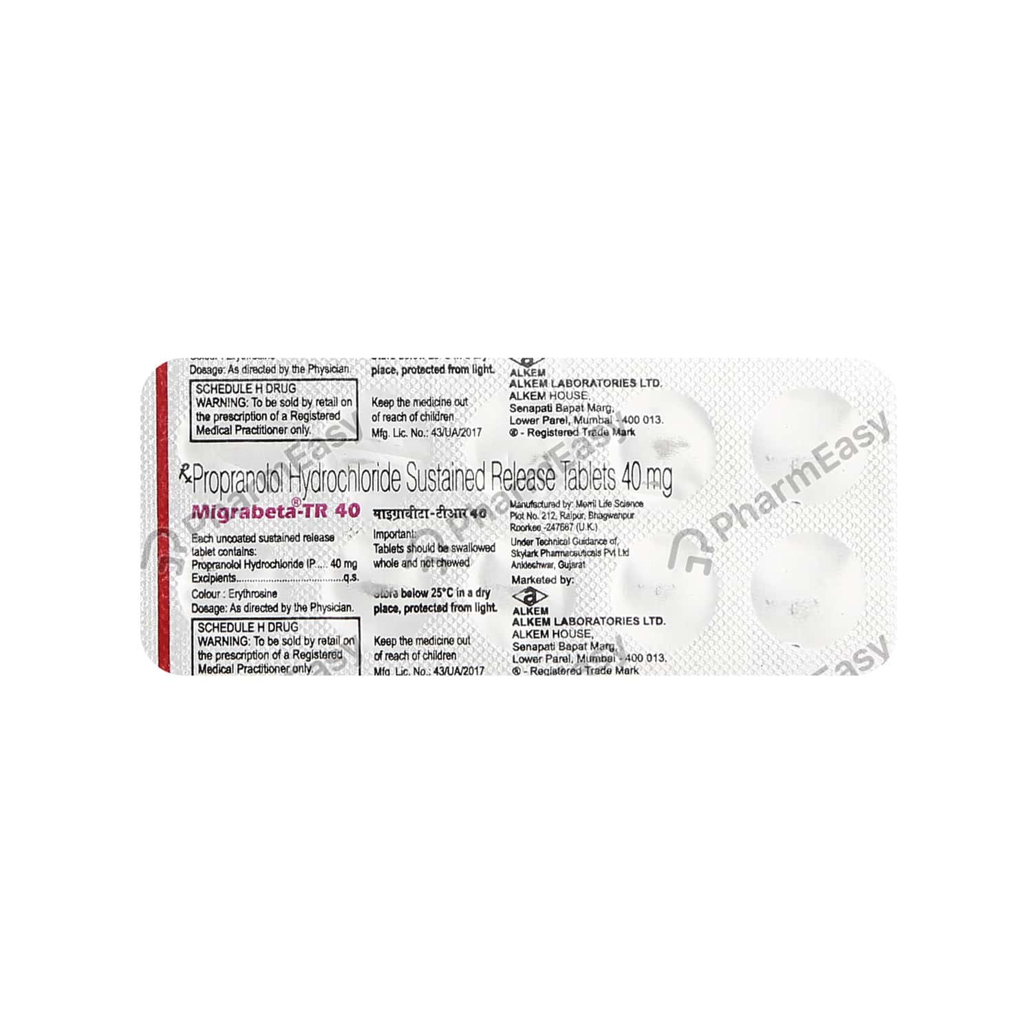 Migrabeta Tr 40 Mg Tablet 10 Uses Side Effects Price Dosage Composition Pharmeasy