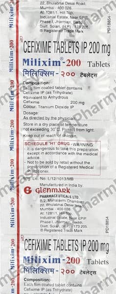 Milixim 200mg Strip Of 10 Tablets