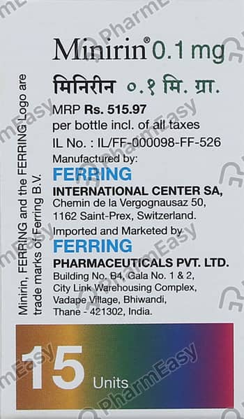 Minirin 0.1mg Bottle Of 15 Tablets