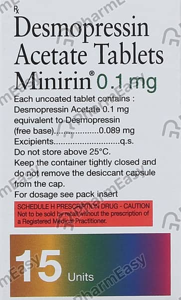 Minirin 0.1mg Bottle Of 15 Tablets