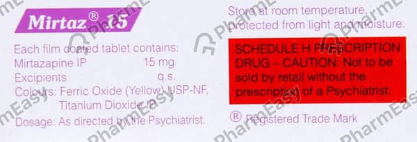 Mirtaz 15mg Strip Of 10 Tablets