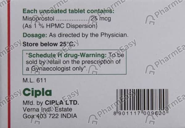Misoprost 25mcg Strip Of 4 Tablets