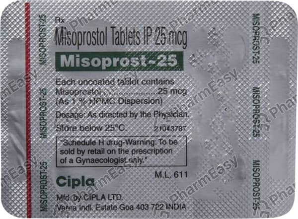 Misoprost 25mcg Strip Of 4 Tablets