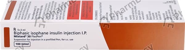 Mixtard 30 Flexpen 100iu Pre Filled Pen Of 3ml Suspension For Injection