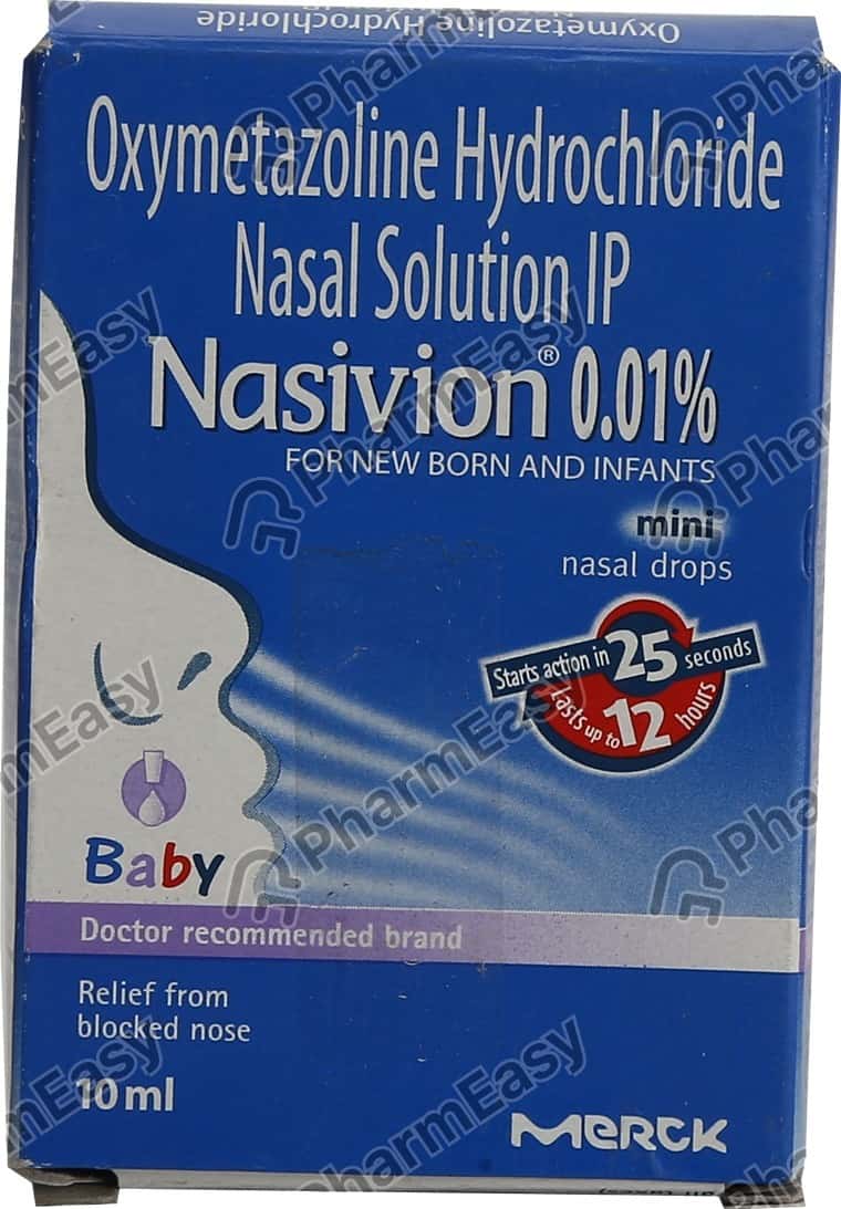 Nasivion 0.01% Mini Bottle Of 10ml Nasal Drops