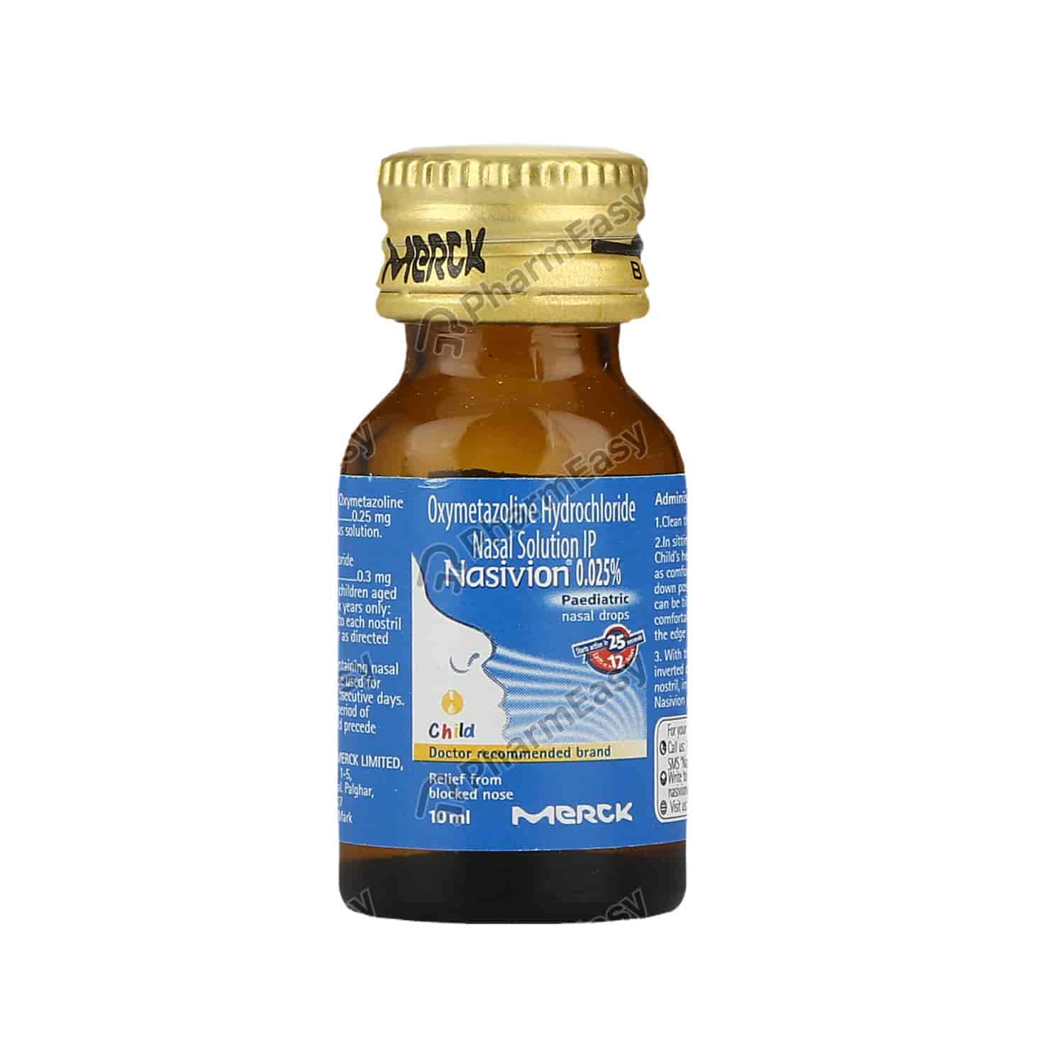 Buy Nasivion 0.025 Child Nasal Drops 10ml Online at Flat