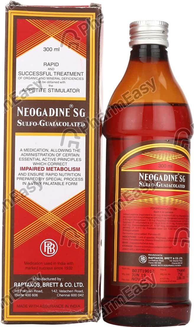 Buy Neogadine Sg Syrup 300ml Online at Flat 15 OFF PharmEasy