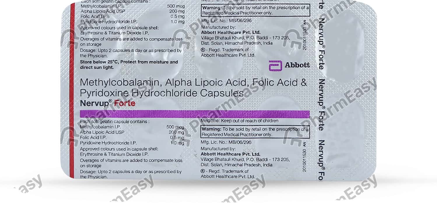 Nervup Forte Strip Of 10 Capsules Uses, Side Effects, Price & Dosage