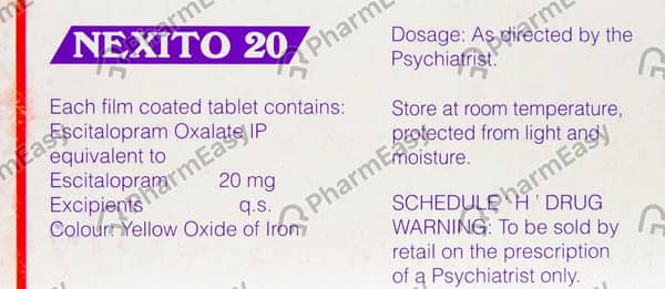 Nexito 20mg Strip Of 10 Tablets