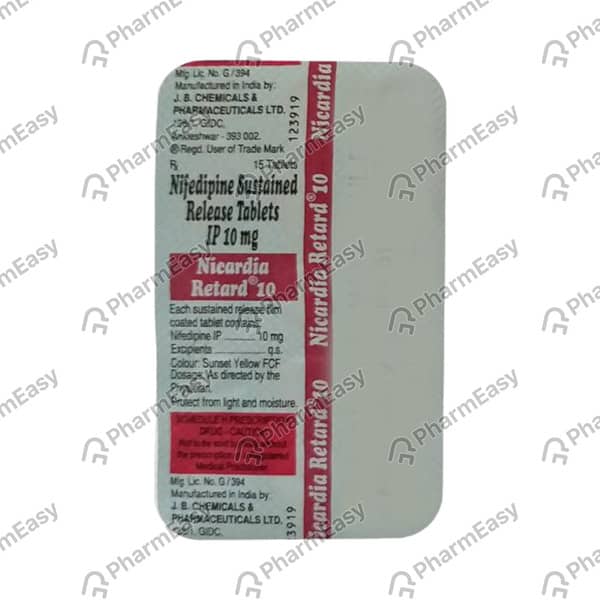 Nicardia Retard 10Mg Strip Of 10 Tablets