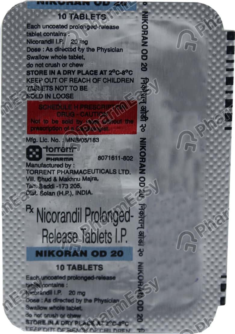 Nikoran Od 20mg Bottle Of 10 Tablets