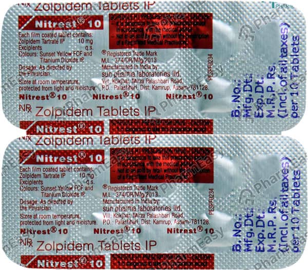 Nitrest 10mg Strip Of 10 Tablets
