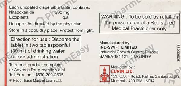 Nizonide Dt 200mg Strip Of 6 Tablets